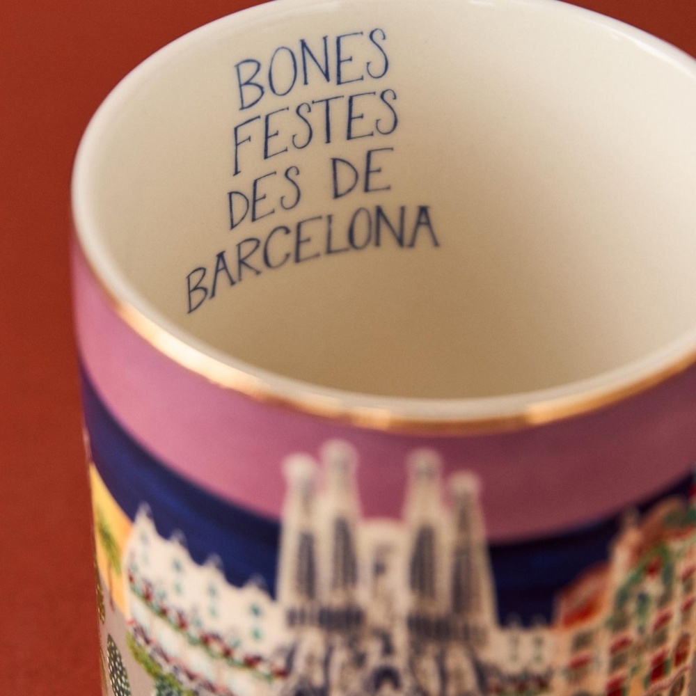 NWT 2023 Anthropologie Holiday In The City Barcelona Christmas Mug - Picture 2 of 3